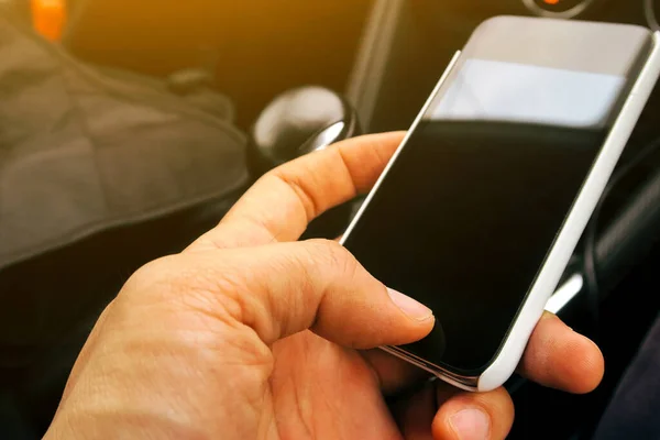 Closeup Image Man Checking His Phone — Foto de Stock