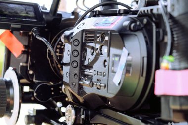 Video kamera detayları, film ekibi prodüksiyonu, sahne arkası.