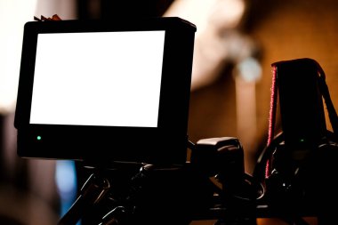 Film seti, monitörler çekim ekipmanları. Film ekibi.