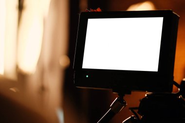 Film seti, monitörler çekim ekipmanları. Film ekibi.