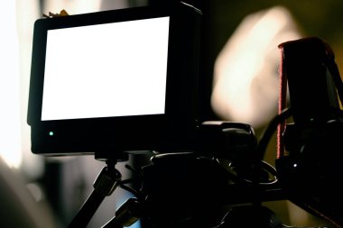 Film seti, monitörler çekim ekipmanları. Film ekibi.