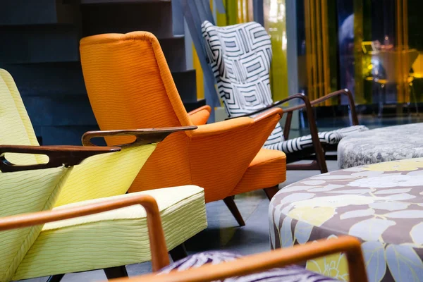 Gelber Sessel Wohnzimmer — Stockfoto