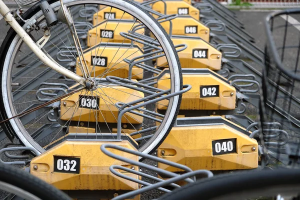 Imagem Estacionamento Pago Bicicleta — Fotografia de Stock