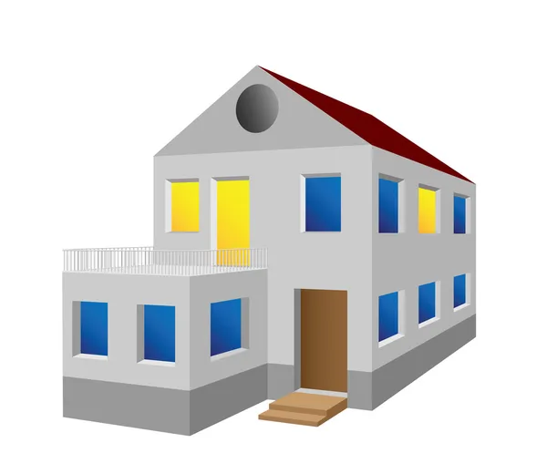 Casa em miniatura com detalhes — Vetor de Stock