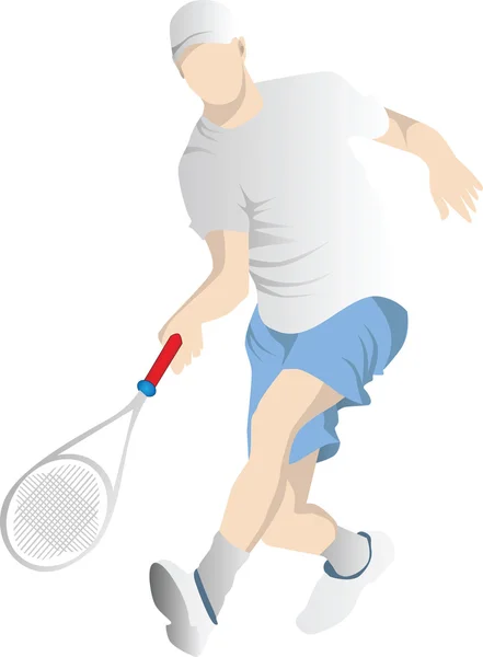 Tenis oynarken vektör adam