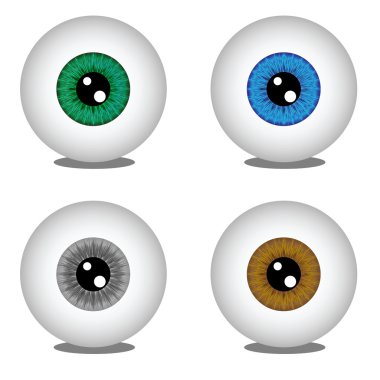 Eye balls in different colors clipart