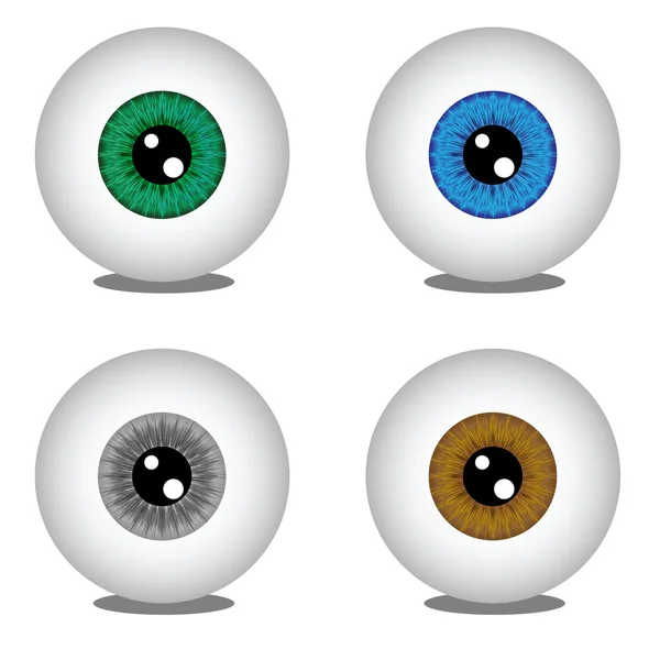 Eye balls in different colors — Stock Vector