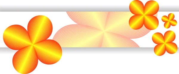 Abstract vector banner with orange flowers — Stock Vector