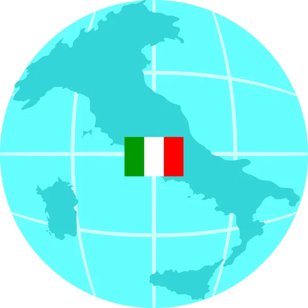 Italien karta på bollen — Stock vektor
