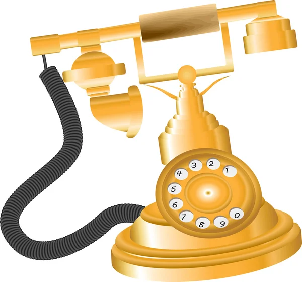 Telefone dourado vintage —  Vetores de Stock