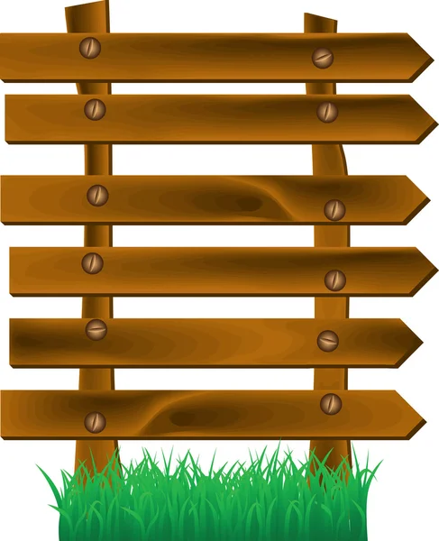 Set van houten pijlen op een gras — Stockvector