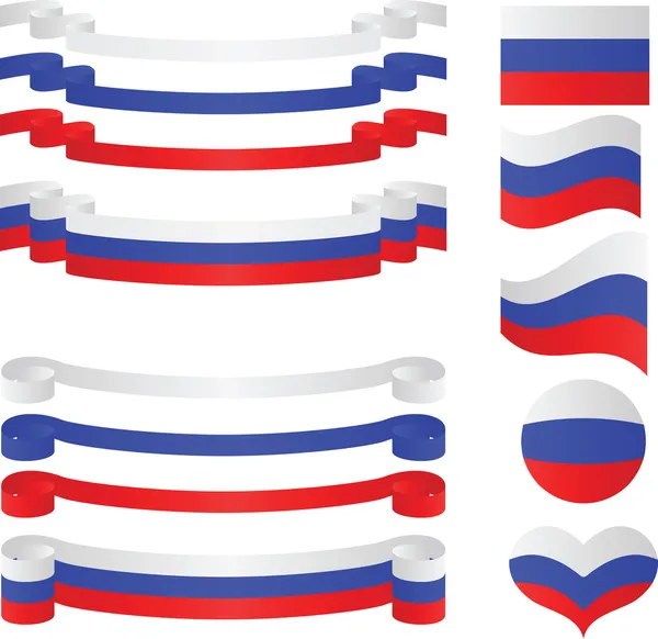 Set of russian ribbons in flag colors. — Stock Vector