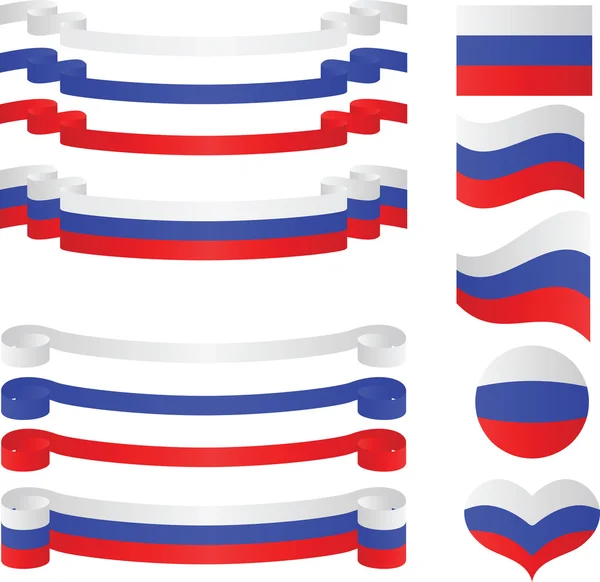 Σύνολο ρωσική κορδέλες στα χρώματα της σημαίας. — Διανυσματικό Αρχείο