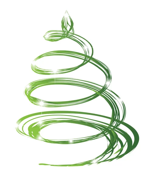 Abstract green Christmas tree — Stock Vector