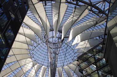 sony center, potsdamer platz, berlin, Almanya, fütüristik çatı