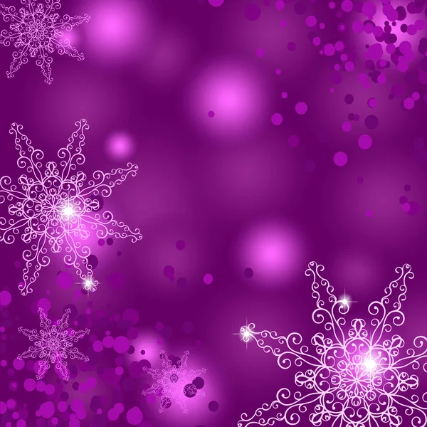 Pink Christmas background with snowflakes — Stock Vector