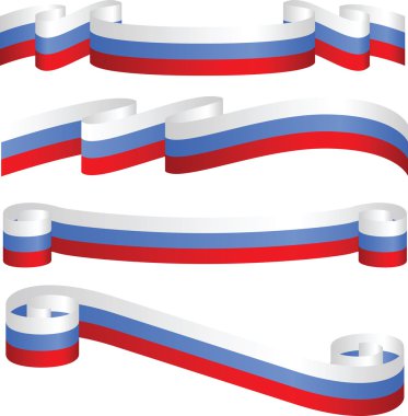 Set of russian ribbons in flag colors. clipart
