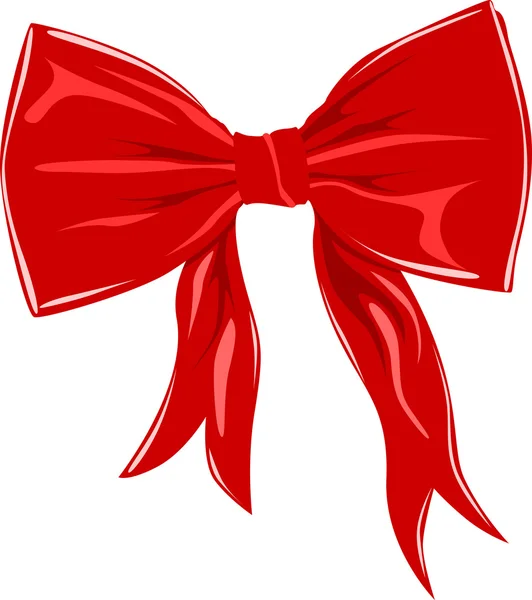 Red bow isolated on white — Stock Vector