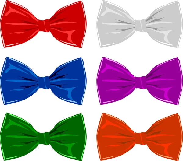 Collection of bow ties, isolated on white — Stock Vector