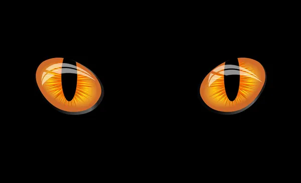 Nebezpečné divoké wat oči na černém pozadí — Stockový vektor