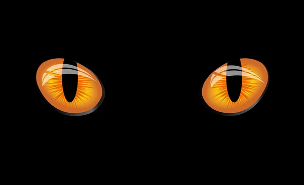 Nebezpečné divoké wat oči na černém pozadí — Stockový vektor
