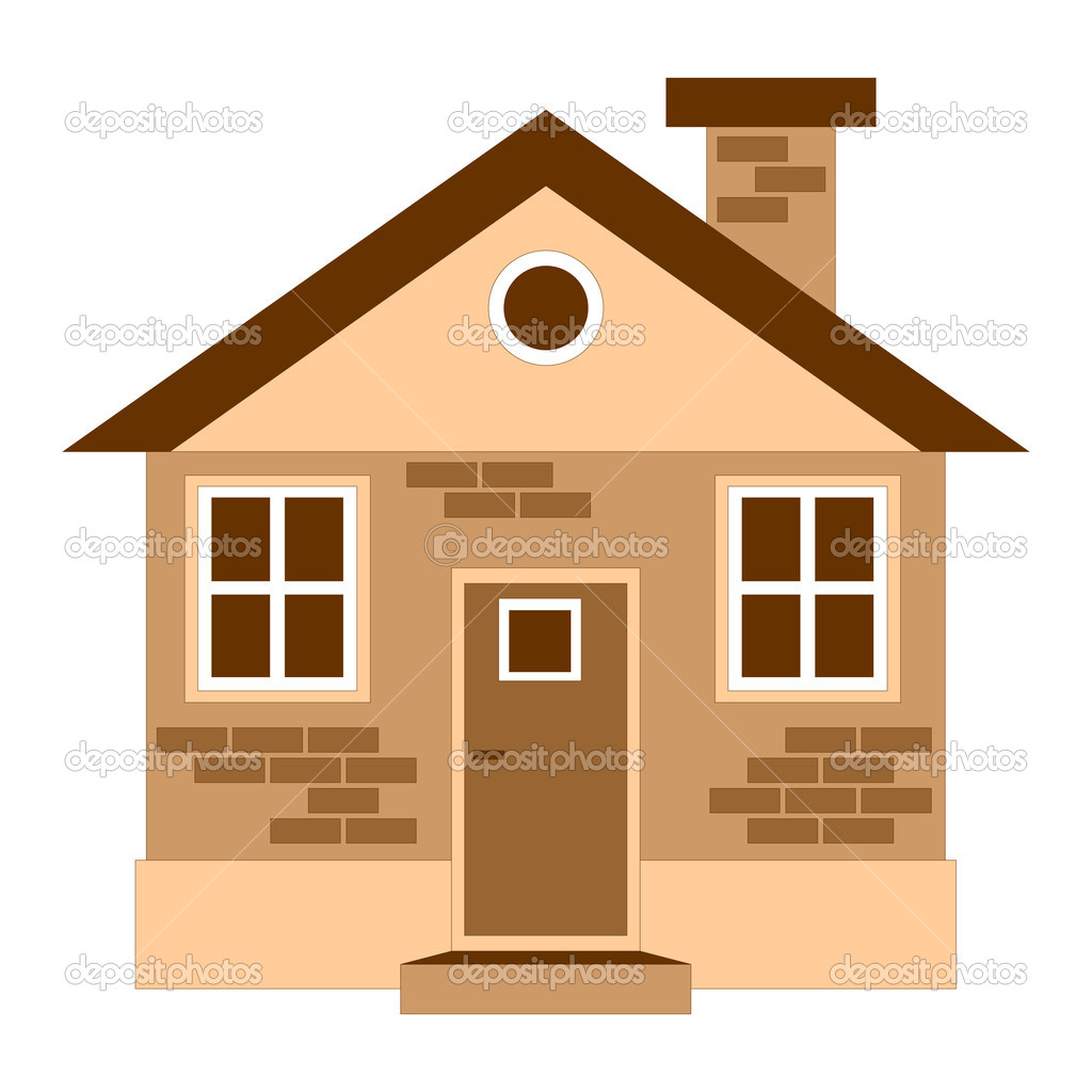 One detailed house icon isolated on white