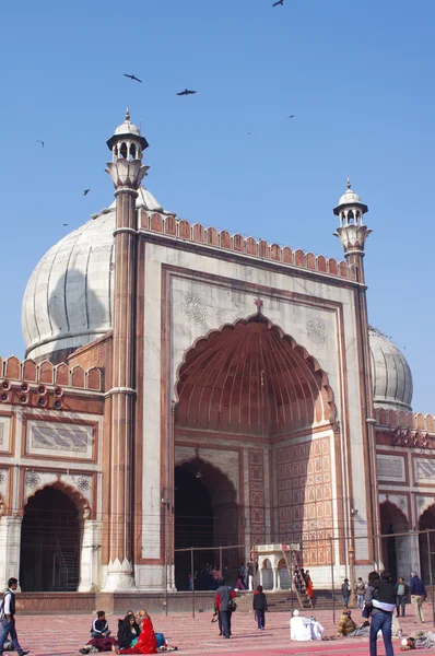 Delhi, india - 03 januari: weergave van de jama masjid moskee — Stockfoto