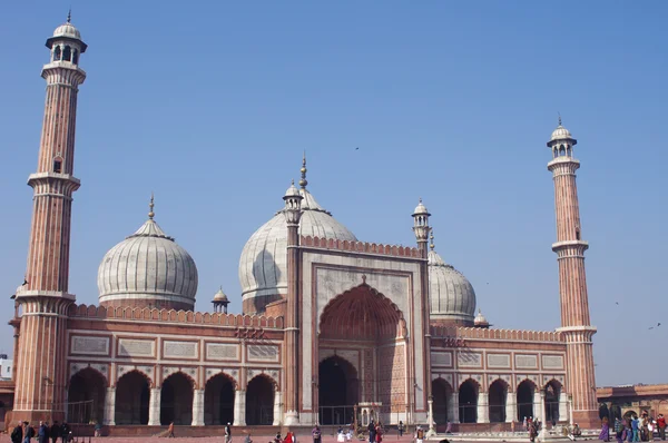 Weergave van de jama masjid moskee in delhi, india — Stockfoto