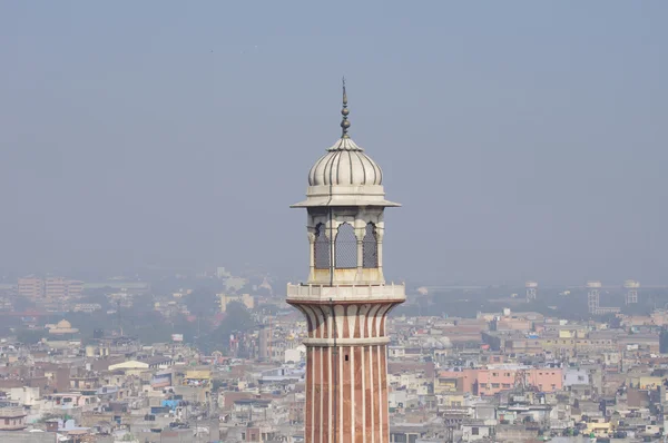 Eski delhi ve jama masjid Minare — Stok fotoğraf