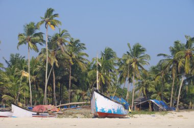 balıkçı tekneleri tropikal Beach, goa