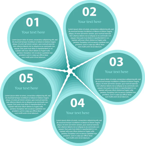 Diagrama de cinco pasos — Archivo Imágenes Vectoriales