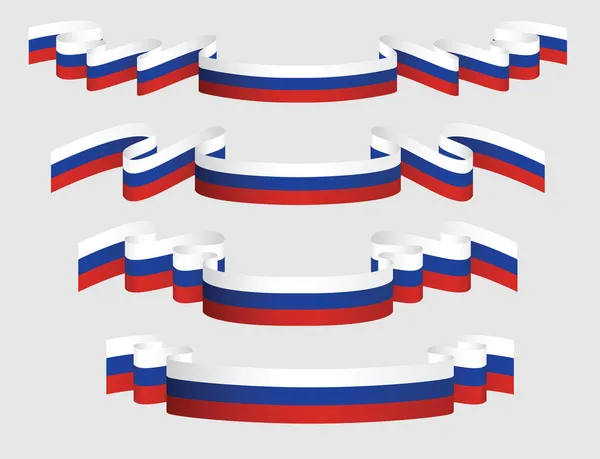 Set of russian ribbons in flag colors. — Stock Vector