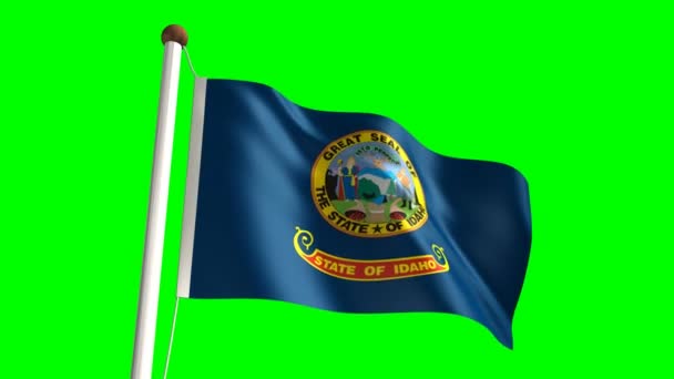 Idaho flag (with green screen) — Stock Video