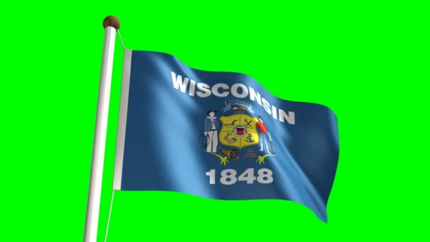 Flaga Wisconsin — Wideo stockowe