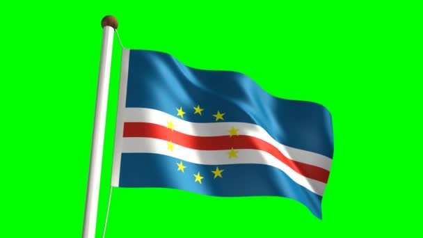 Vlag van Kaapverdië — Stockvideo