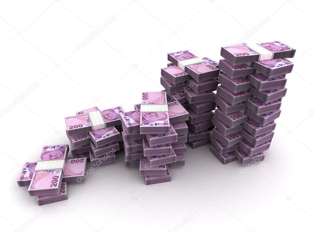 Stack of Turkish Lira