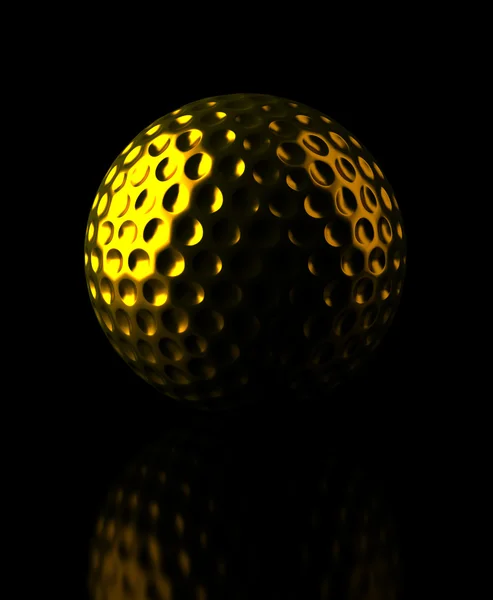 Golden Golf ball — Stock Photo, Image
