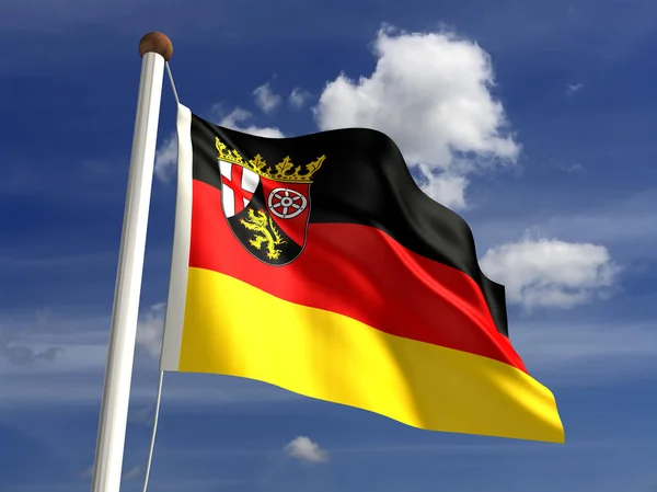 Rheinland-Pfalz flagga Tyskland — Stockfoto