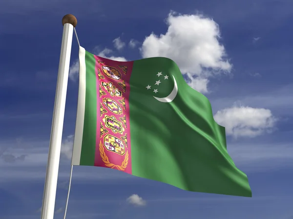Bandiera Turkmenistan — Foto Stock