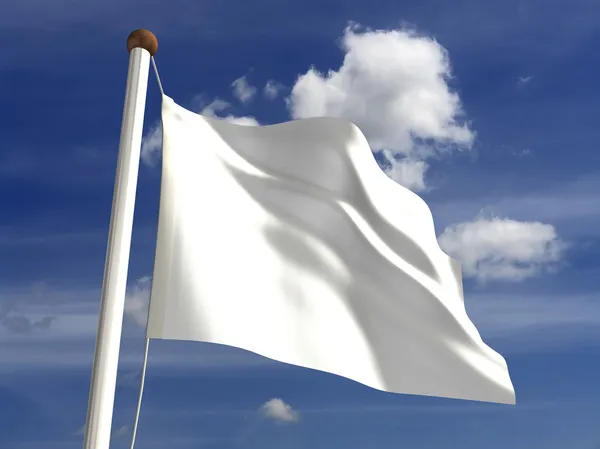 Bílá vlajka — Stock fotografie