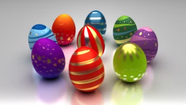 Easter Eggs Turning Around — Stock Video