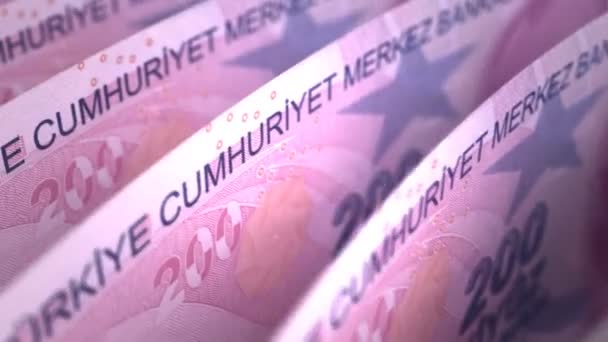 Turkse lire close-up — Stockvideo