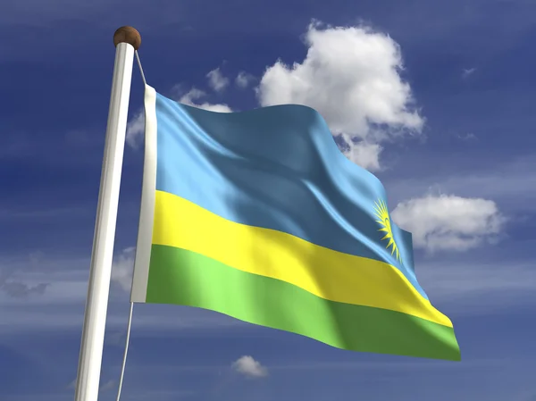 Rwanda flagga — Stockfoto