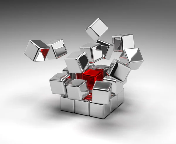 Cubes Exploding — Stock Photo, Image