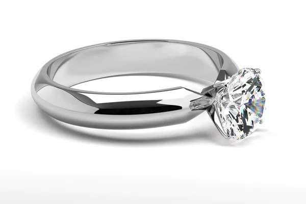 Anel de diamante único — Fotografia de Stock