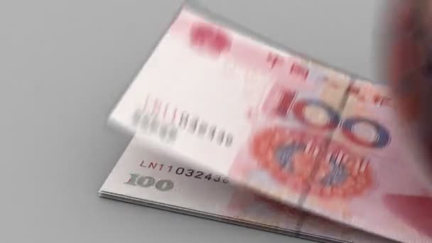 Counting Yuan — Stock Video