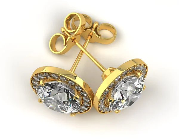 Diamond Earrings — Stock Photo, Image