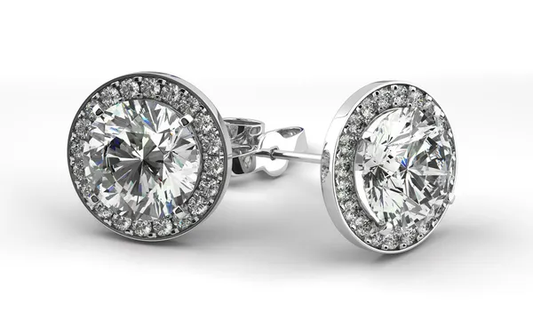 Diamond Earrings — Stock Photo, Image