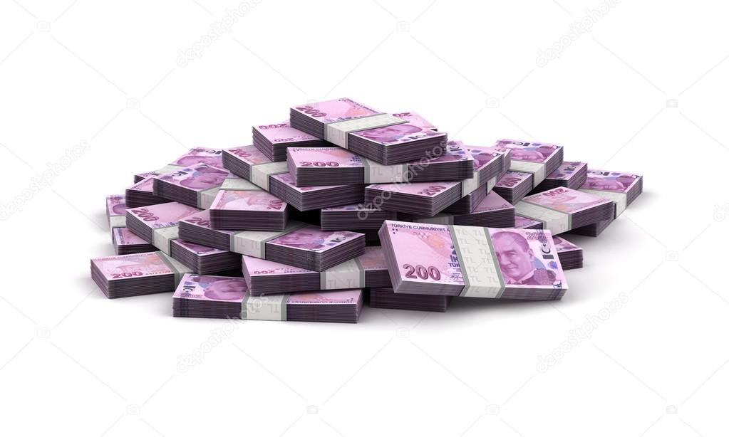 Stack of Turkish Lira