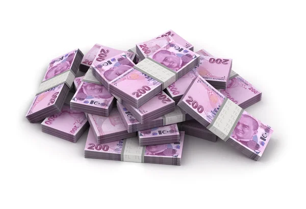 Stapel van Turkse lira — Stockfoto